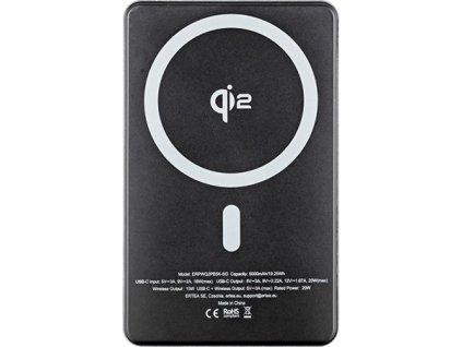 ER POWER Qi2 Dual PowerBank 5000mAh with USB-C - Space Gray