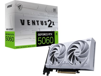 MSI NVIDIA GeForce RTX 5060 8G VENTUS 2X OC WHITE, RTX 5060, 8GB GDDR7, 3xDP, 1xHDMI