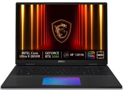 MSI Titan/18 HX AI A2XWJG-224CZ/U9-285HX/18"/4K/96GB/4TB SSD/RTX 5090/W11P/Black/2R