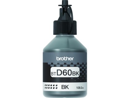 BROTHER INK BT-D60BK black pro T4xx, T5xx, T7xx, T9xx cca 6000 stránek, bezpigmentový - INKTANK