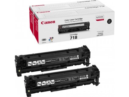 Canon TONER CRG-718 BK černý TWIN-PACK pro i-Sensys LBP7200CDN, LBP7210Cdn, LBP7660CDN, LBP7680CX, MF724Cdw (6 800 str.)
