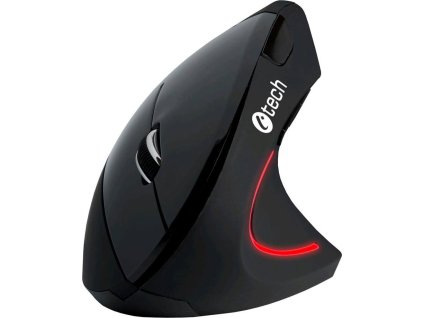 C-TECH myš VEM-09, vertikální, bezdrátová, 6 tlačítek, černá, USB nano receiver