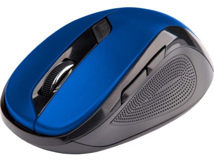 C-TECH myš WLM-02, černo-modrá, bezdrátová, 1600DPI, 6 tlačítek, USB nano receiver