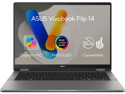 ASUS NTB Vivobook 14 Flip (TP3407SA-OLED021W), Ultra 7-256V, 14" 1920 x 1200, 16GB, 1TB SSD, Intel Arc, W11 Home, Gray