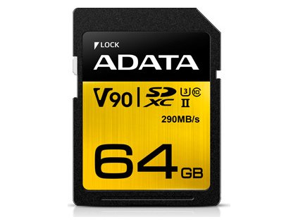 ADATA SDXC karta 64GB UHS-I U3 Class 10, Premier One (R: 290MB / W: 260MB)