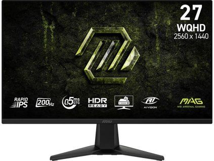 MSI MAG/275QF E20/27"/IPS/QHD/200Hz/0,5ms/Černá/3R