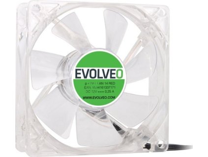 EVOLVEO 14L1RD ventilátor 140mm, 4 LED červený, 3pin