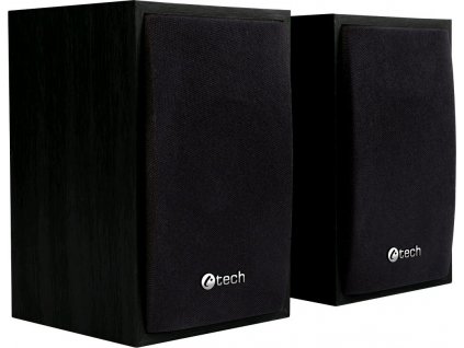 C-TECH Repro SPK-09, 2.0, dřevěné, černé, USB