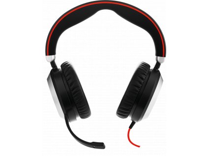 Jabra Evolve 80/Stereo/Jack/Drát/MS/Černá-stříbrná