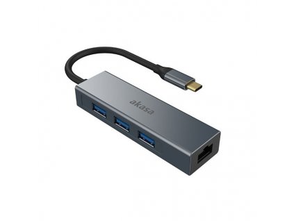 AKASA adaptér USB Type-C 4-In-1 Hub with Ethernet