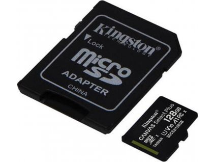Kingston MicroSDXC karta 128GB Canvas Select Plus 100R A1 C10 Card + SD adaptér