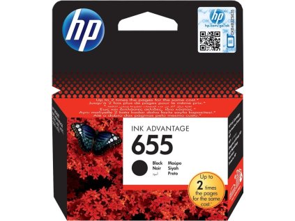 HP 655 Black Ink Cart, 14 ml, CZ109AE (550 pages)
