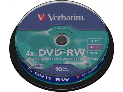 VERBATIM DVD-RW(10-Pack)Spindle4x/DLP/4.7GB