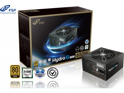 Fortron zdroj 650W HYDRO G 650 PRO, 80PLUS Gold, Single rail design,full modular with ribbon cables, 12 cm