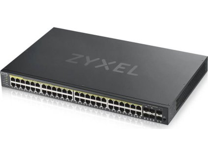 Zyxel GS1920-48HPV2 52-port Gigabit WebManaged PoE Switch, 48x gigabit RJ45, 4x gigabit RJ45/SFP, 2x SFP, 375W pro PoE