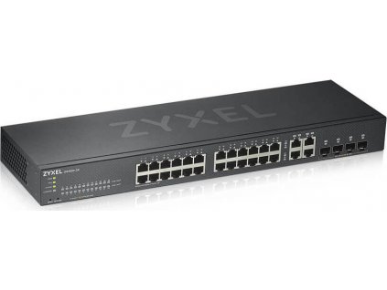 Zyxel GS1920-24V2 28-port Gigabit WebManaged Switch, 24x gigabit RJ45, 4x gigabit RJ45/SFP, fanless