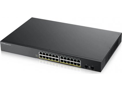 Zyxel GS1900-24HP v2 26-port Gigabit Web Smart PoE Switch, 24x gigabit RJ45, 2x SFP, PoE budget 170W