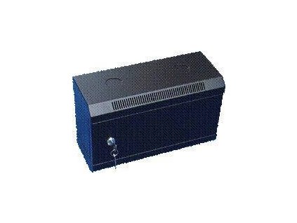 Datacom 10" rack, 4U/140mm, plechové dvere, čierny