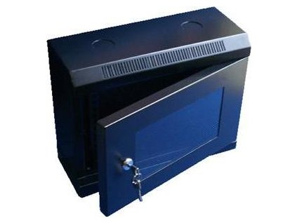Datacom 10" rack, 6U/140mm, sklenené dvere, čierny