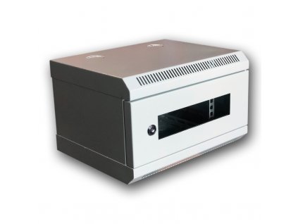 Datacom 10" rack, 4U/280mm, sklenené dvere, šedý