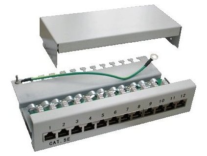 DATACOM Patch box STP 12 port CAT5E DUAL GY  hor.zářez / VL