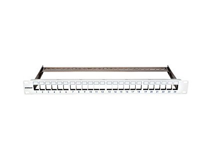 19" patchpanel pro max. 24 keystone,neosazený,1U,RAL 7035