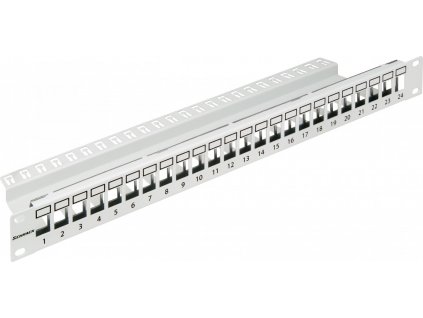 19" patchpanel pro 24 modulu SFA/SFB, neosazený, 1U,RAL 7035