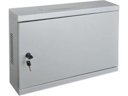 Datacom 19" rack,3U/180mm, plechové dvere, šedý