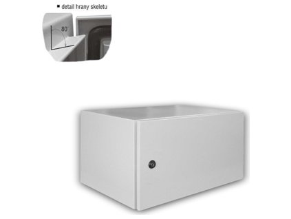 Datacom 19" Rack, 4U/400mm, plechové dvere, šedý, IP65
