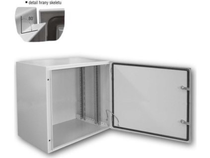 Datacom 19" Rack, 12U/400mm,  plechové dvere, šedý, IP65
