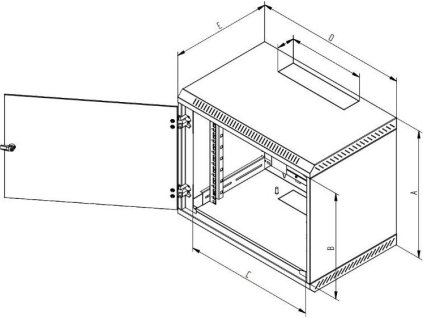 Triton 19" Rack, 12U/395mm, plechové dvere