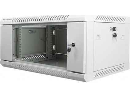 Lanberg 19" Rack, 4U/450mm, sklenené dvere, šedý