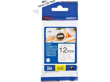 BROTHER TZE231S2 Tape Brother 12mm BLACK ON WHITE (4m)
