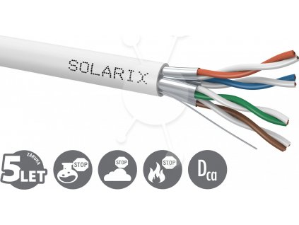 Instalační kabel Solarix STP, Cat6A, drát, LSOH, cívka 500m