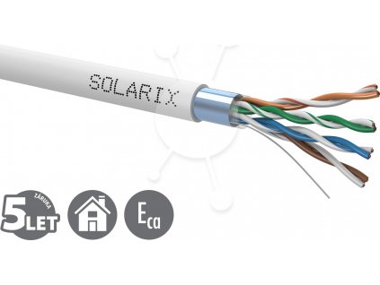 Instalační kabel Solarix FTP, Cat5E, drát, PVC, box 305m