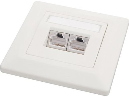 Zásuvka Solarix CAT6 STP 2 x RJ45 pod omítku bílá