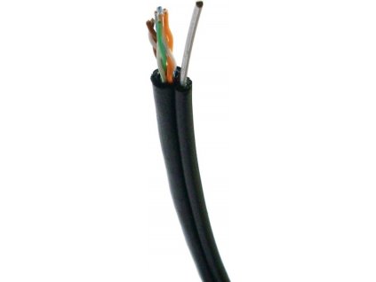 DATACOM UTP drát Cat5e 100m samonosný OUTDOOR blk