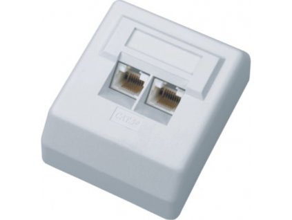 DATACOM Datová zásuvka UTP CAT5E 2xRJ45 na omítku 45st. bílá