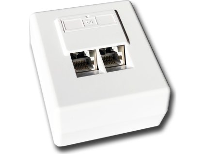 DATACOM Datová zásuvka STP CAT6 2xRJ45 na omítku 45st. bílá