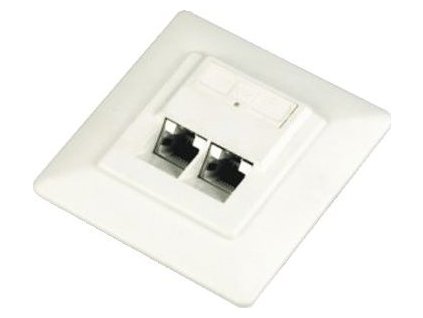 DATACOM Datová zásuvka STP CAT6 2xRJ45 pod omítku 45st. bílá