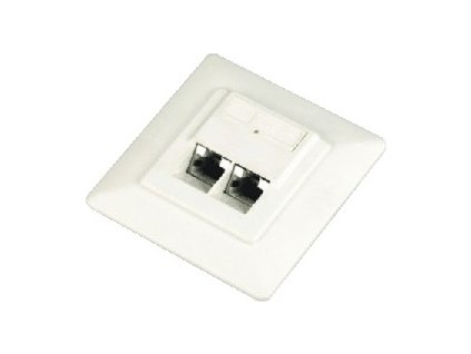 DATACOM Datová zásuvka STP CAT5E 2xRJ45 pod omítku 45st. bílá