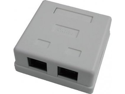 DATACOM Datová zásuvka UTP CAT5E 2xRJ45 na omítku bílá