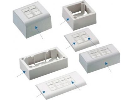 DATACOM Modul.dat.zásuvka UTP CAT5E 4xRJ45 na i pod omítku