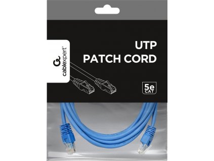 Patch kabel cat5e UTP 3m - modrý