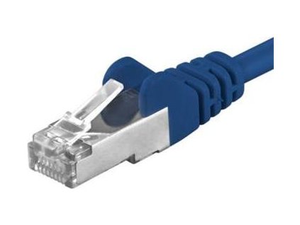 Patch kabel CAT6a S-FTP, RJ45-RJ45, AWG 26/7 0,5m, modrá