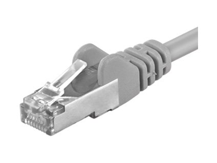 Patch kabel CAT6a S-FTP, RJ45-RJ45, AWG 26/7 0,5m, šedá