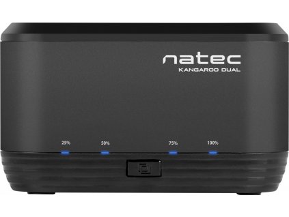 Dokovací stanice pro HDD 2,5"/3,5" USB 3.0 Natec Kangaroo Dual, funkce klonování, napájecí adaptér