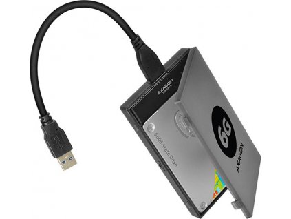 AXAGON ADSA-1S6, USB 3.2 Gen 1 - SATA 6G SSD/HDD adaptér vč. 2.5" pouzdra