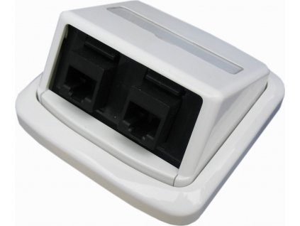 Dvojzásuvka ABB TANGO 2xRJ45 Cat5e UTP bílá,BKkeys