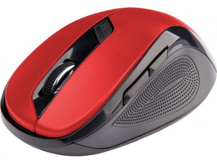 C-TECH myš WLM-02, černo-červená, bezdrátová, 1600DPI, 6 tlačítek, USB nano receiver